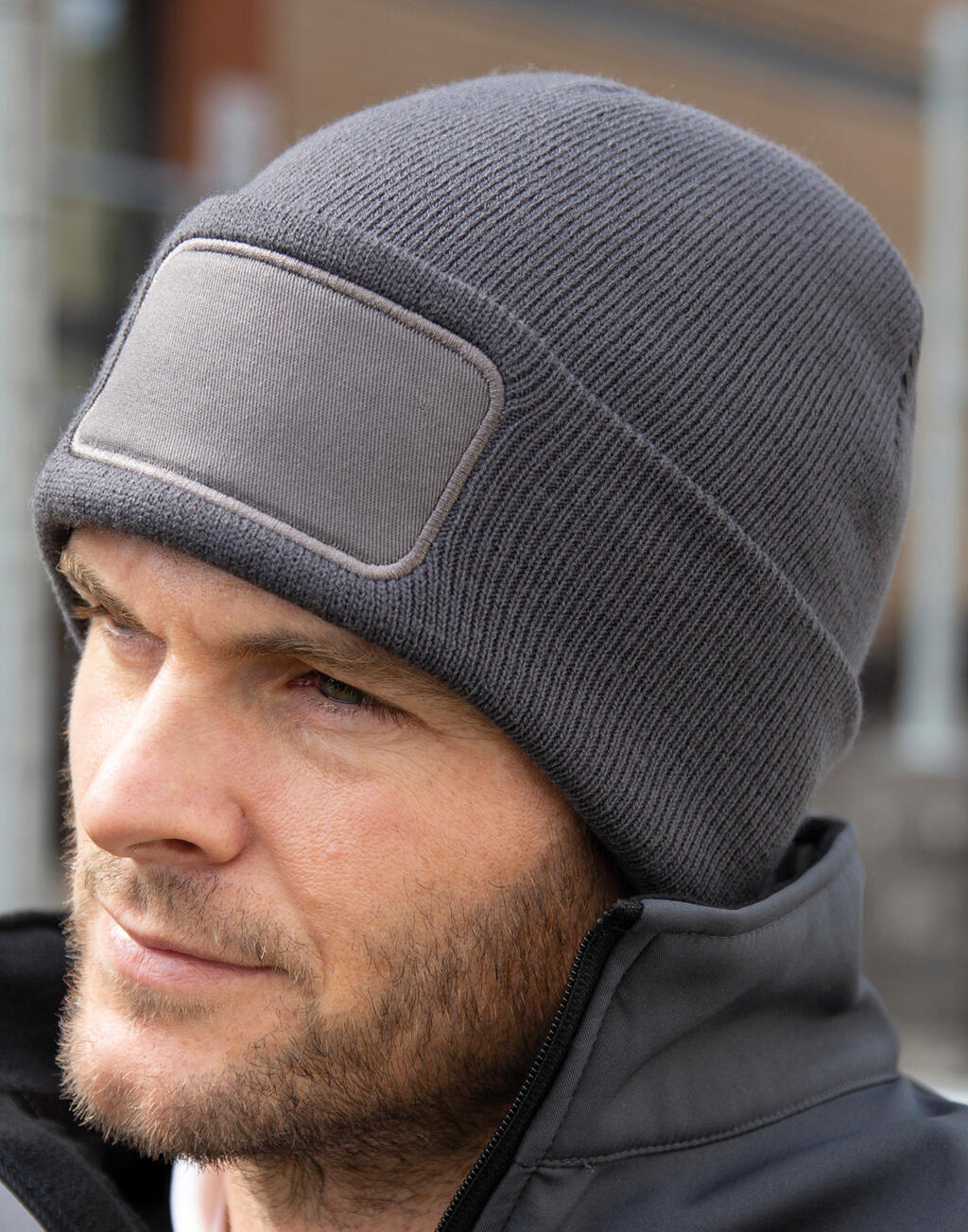 Double Knit Printers Beanie in Farbe Black