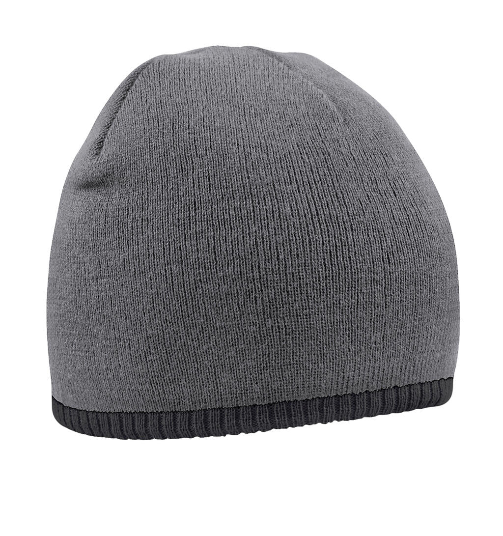 Two-Tone Beanie Knitted Hat in Farbe Graphite Grey/Black