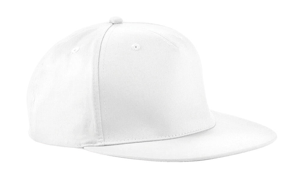 5 Panel Snapback Rapper Cap in Farbe White