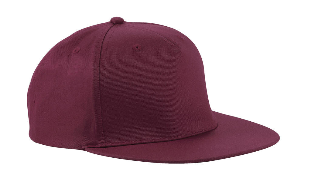 5 Panel Snapback Rapper Cap in Farbe Burgundy