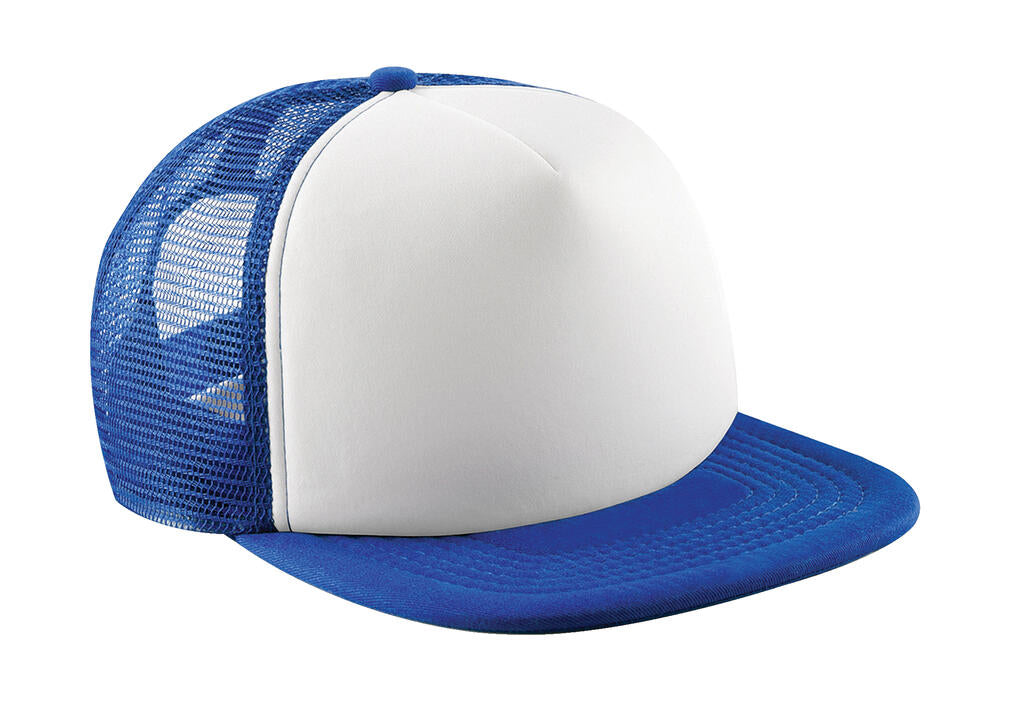 Junior Vintage Snapback Trucker in Farbe Bright Royal/White