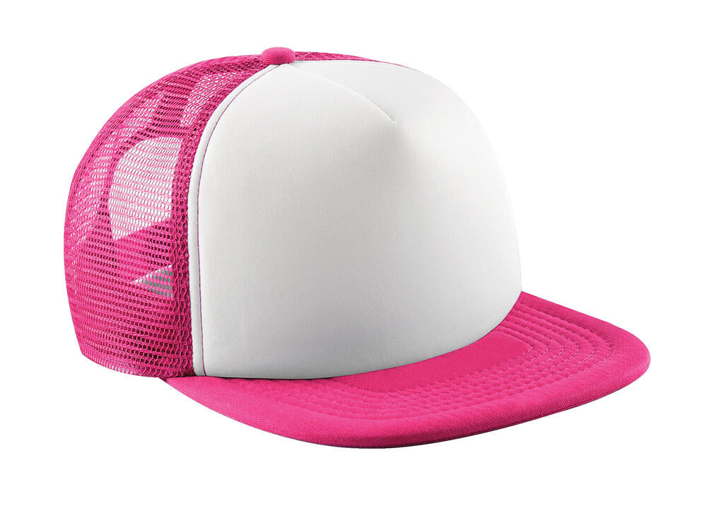 Junior Vintage Snapback Trucker in Farbe Fuchsia/White
