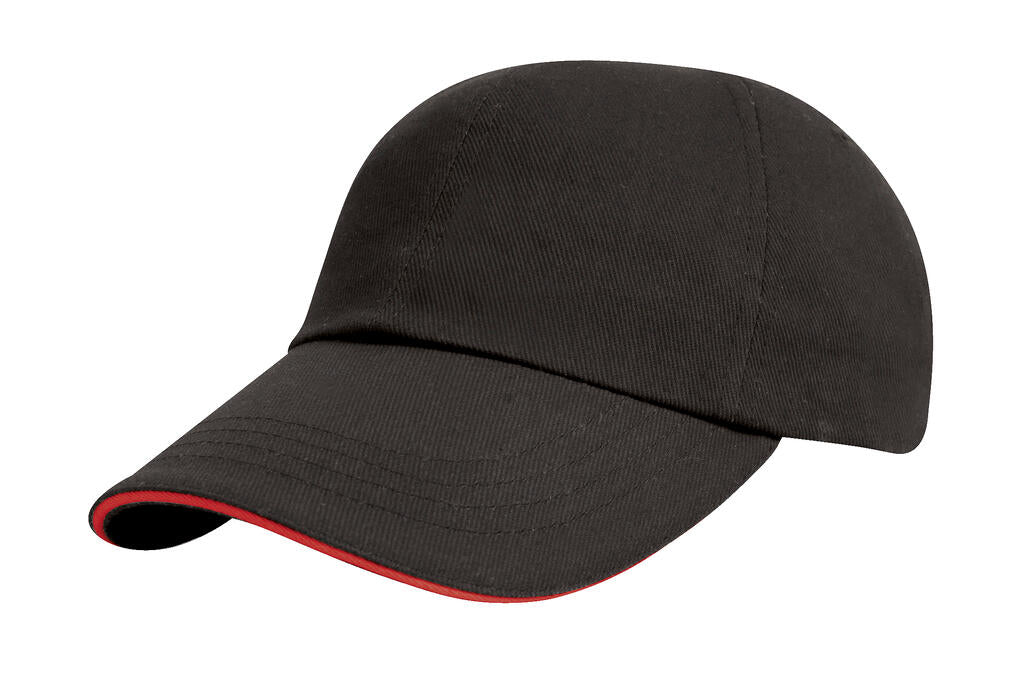 Junior Brushed Cotton Cap in Farbe Black/Red