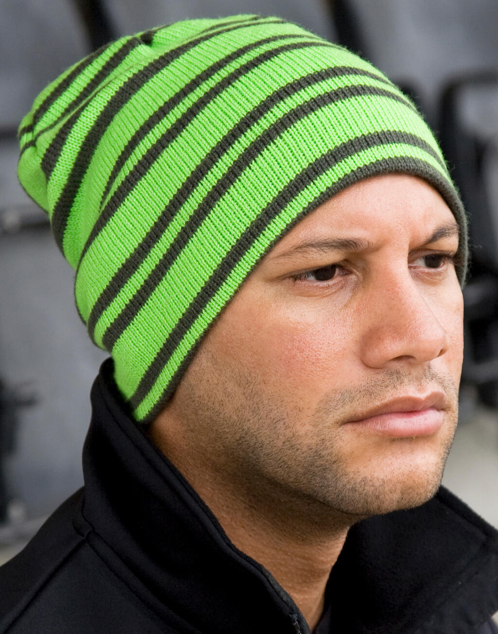 Team Reversible Beanie in Farbe Black/White/Black