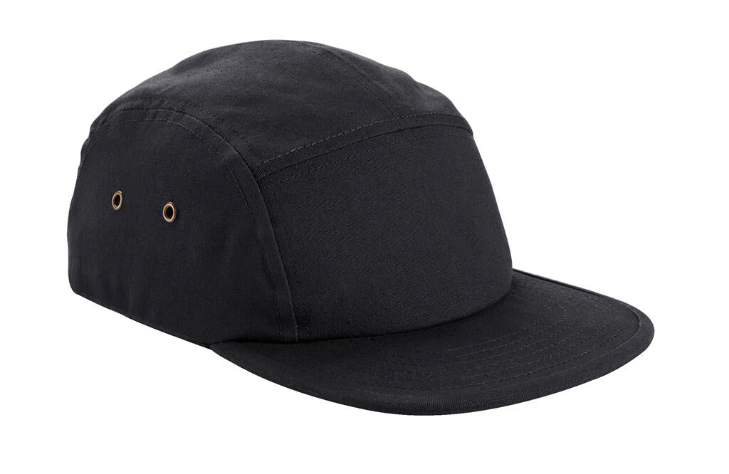 Canvas 5 Panel Cap in Farbe Black