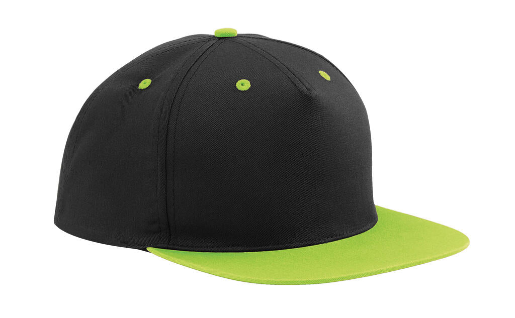 5 Panel Contrast Snapback in Farbe Black/Lime Green