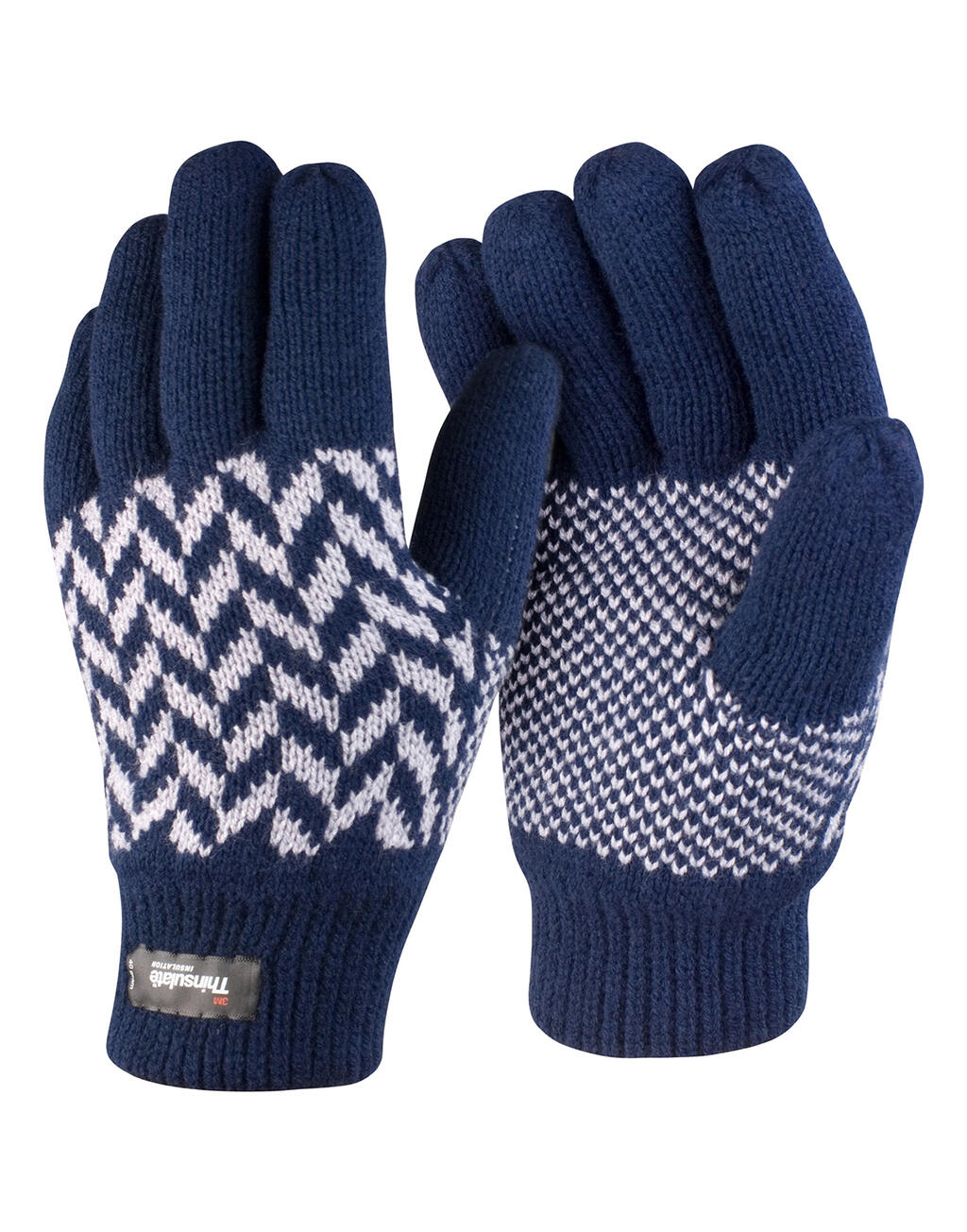 Pattern Thinsulate Glove in Farbe Grey/Black