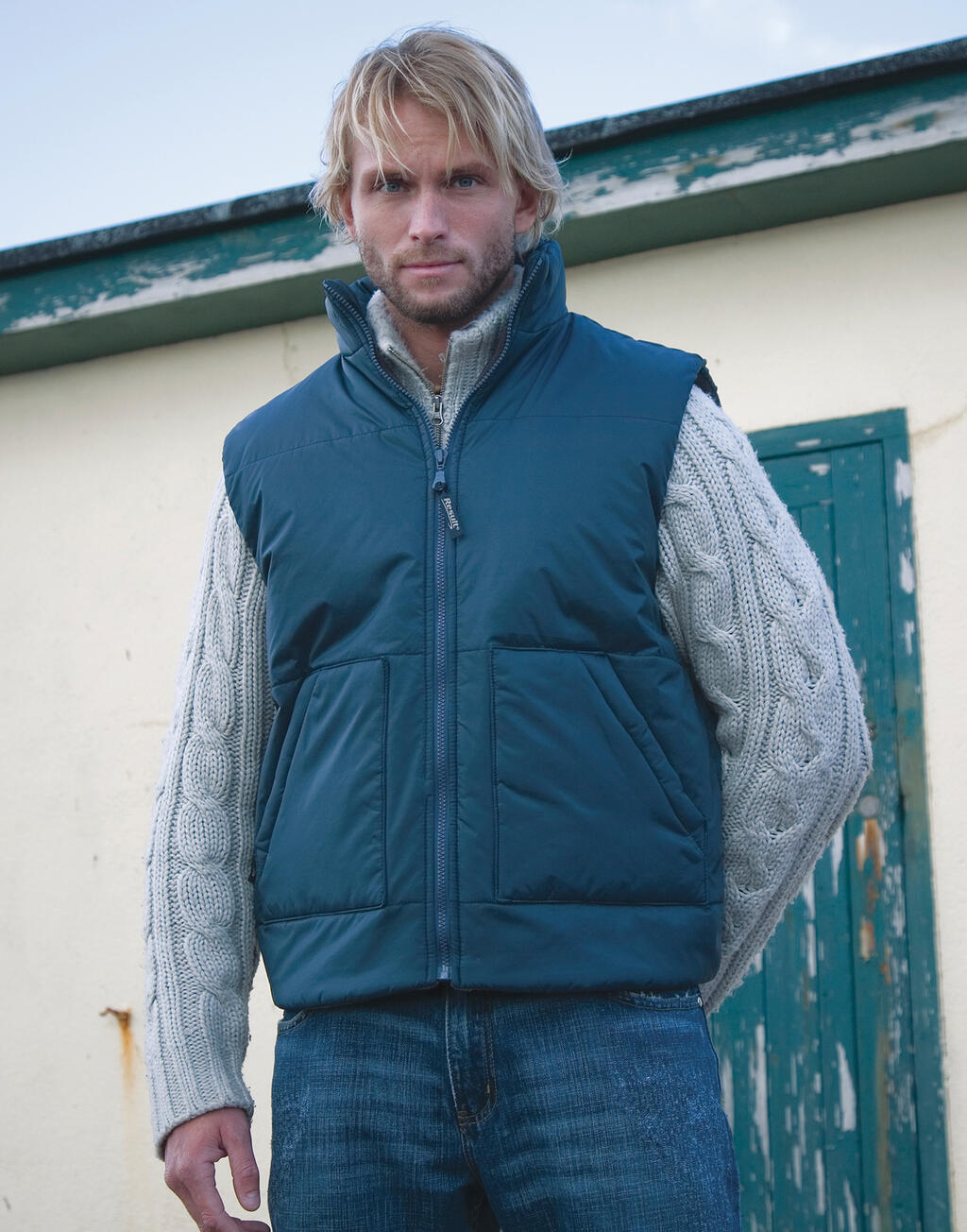 Fleece Lined Bodywarmer in Farbe Black