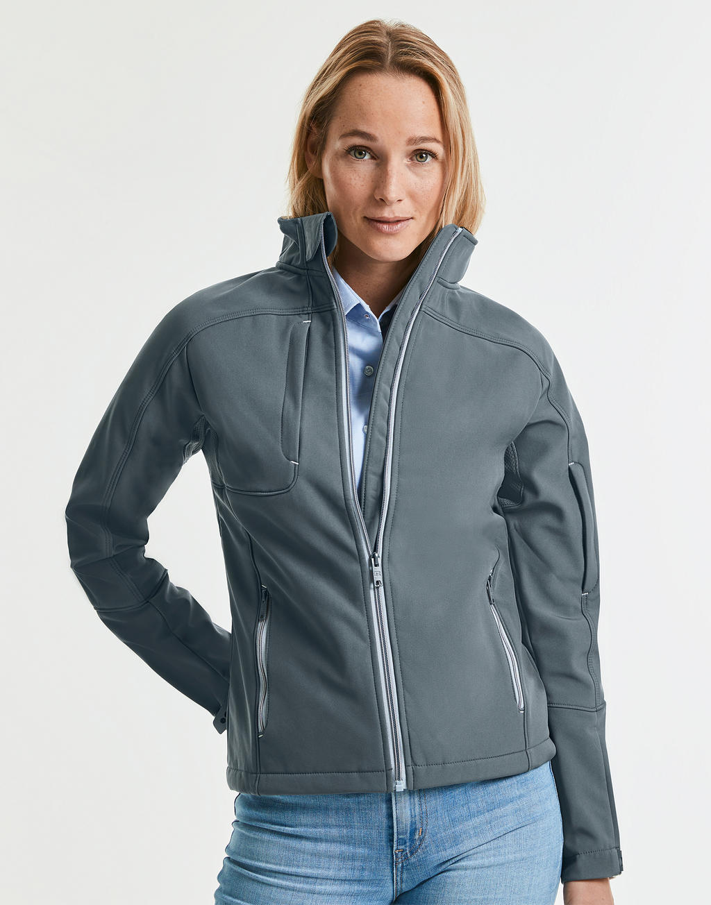 Ladies' Bionic Softshell Jacket in Farbe Stone