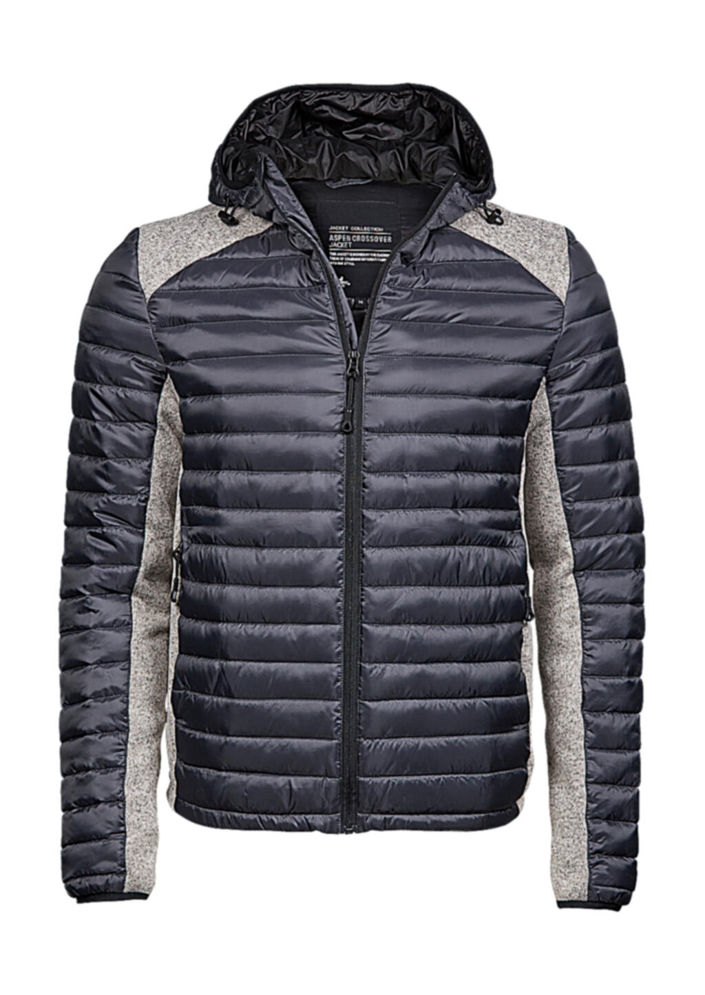 Hooded Outdoor Crossover Jacket in Farbe Space Grey/Grey Melange