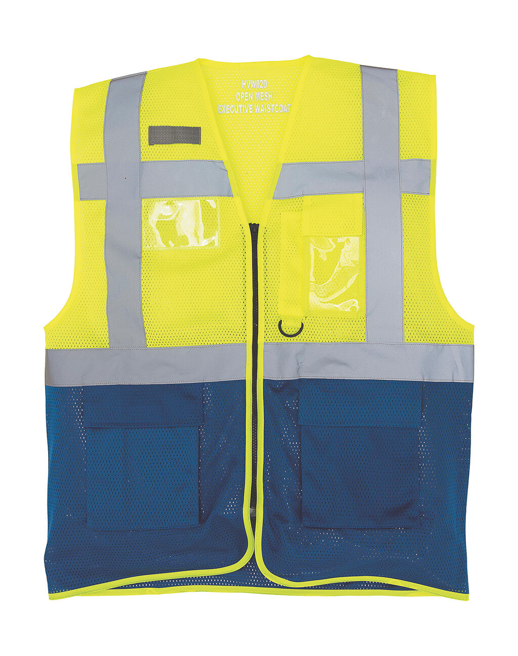 Fluo Open Mesh Executive Waistcoat in Farbe Fluo Yellow/Royal Blue