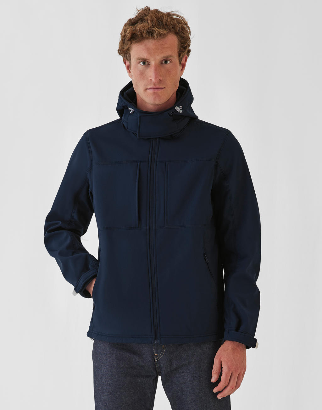 Hooded Softshell/men in Farbe White