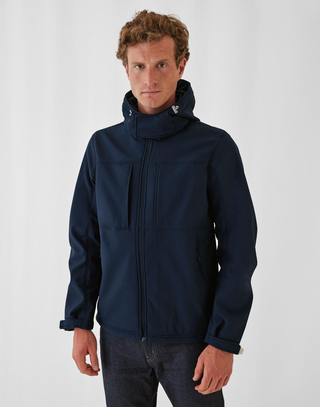 Hooded Softshell/men in Farbe White