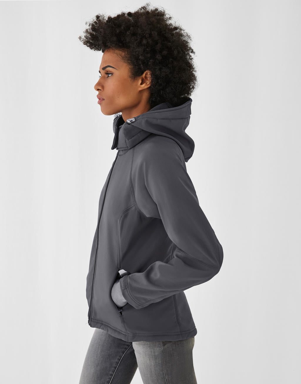 Hooded Softshell/women in Farbe White