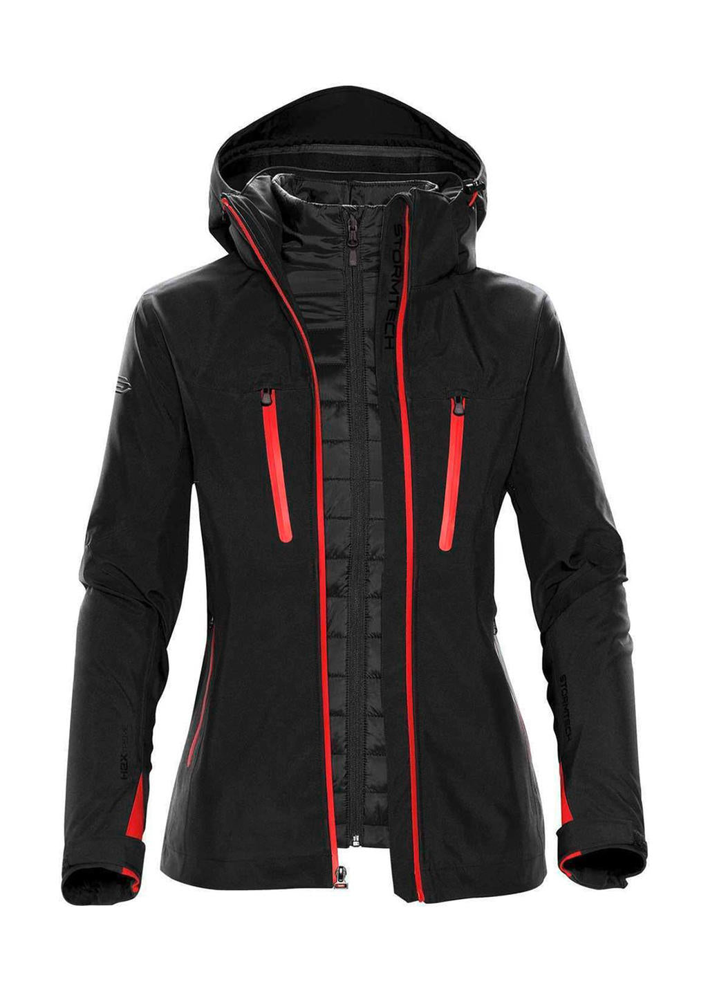 Women's Matrix System Jacket in Farbe Black/Bright Red