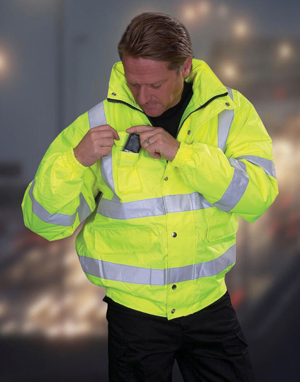 Fluo Bomber Jacket in Farbe Fluo Orange