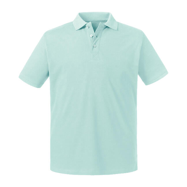 Men's Pure Organic Polo in Farbe Aqua