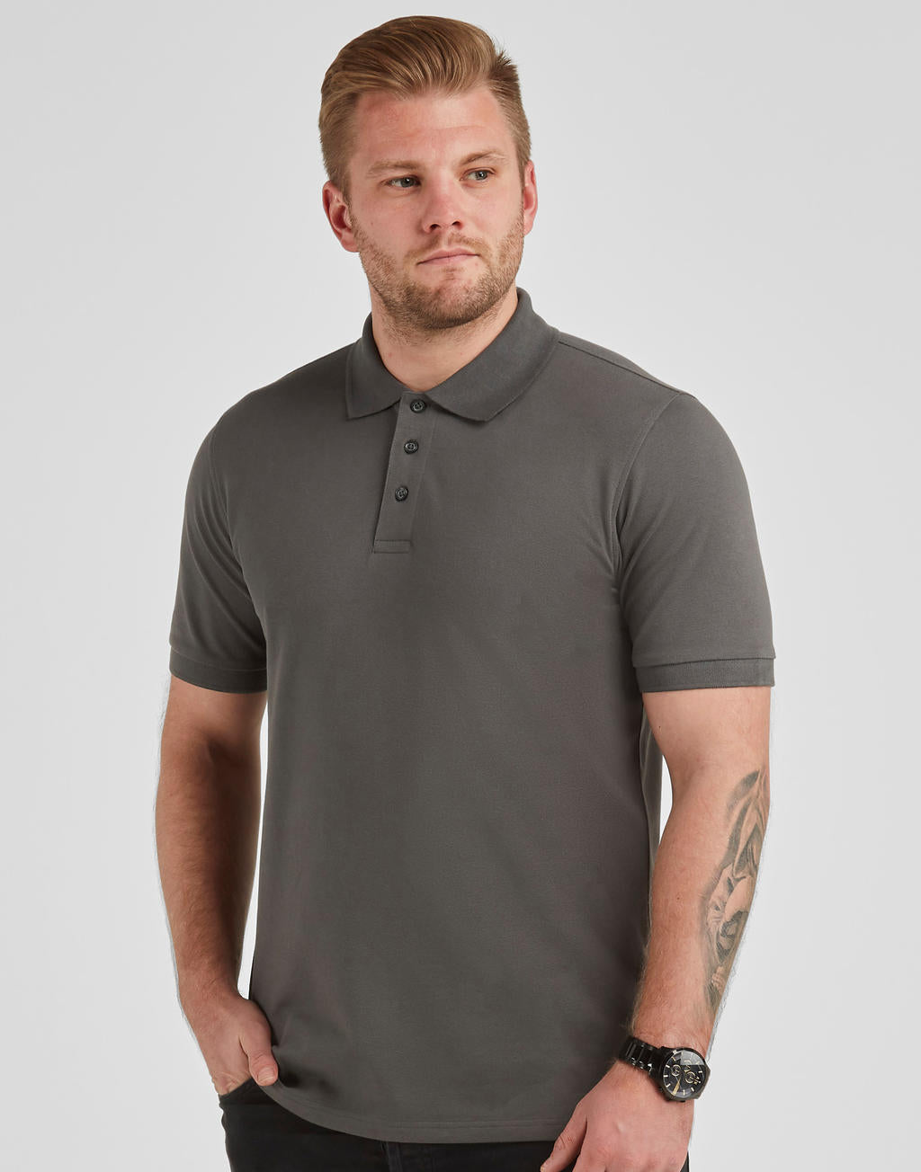 Signature Stretch Tagless Polo in Farbe White