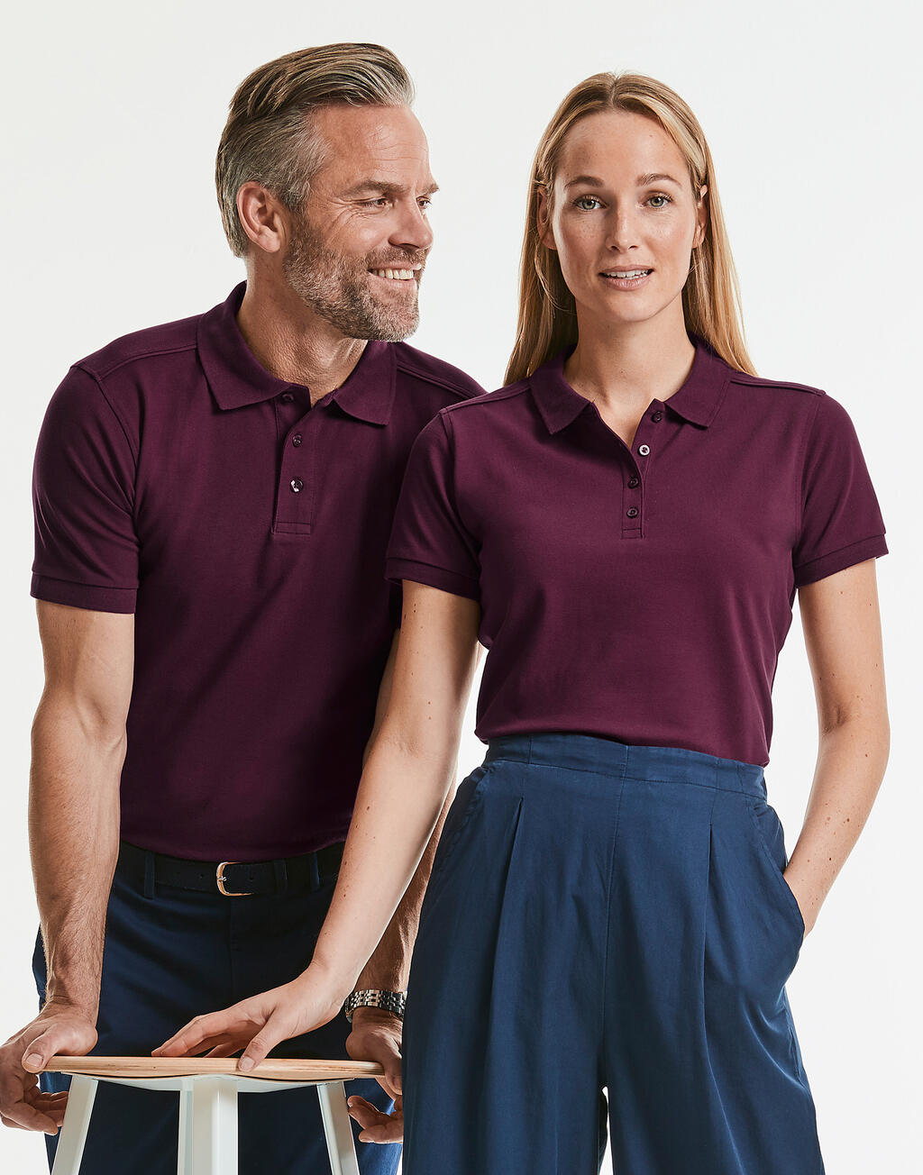 Men's Tailored Stretch Polo in Farbe White