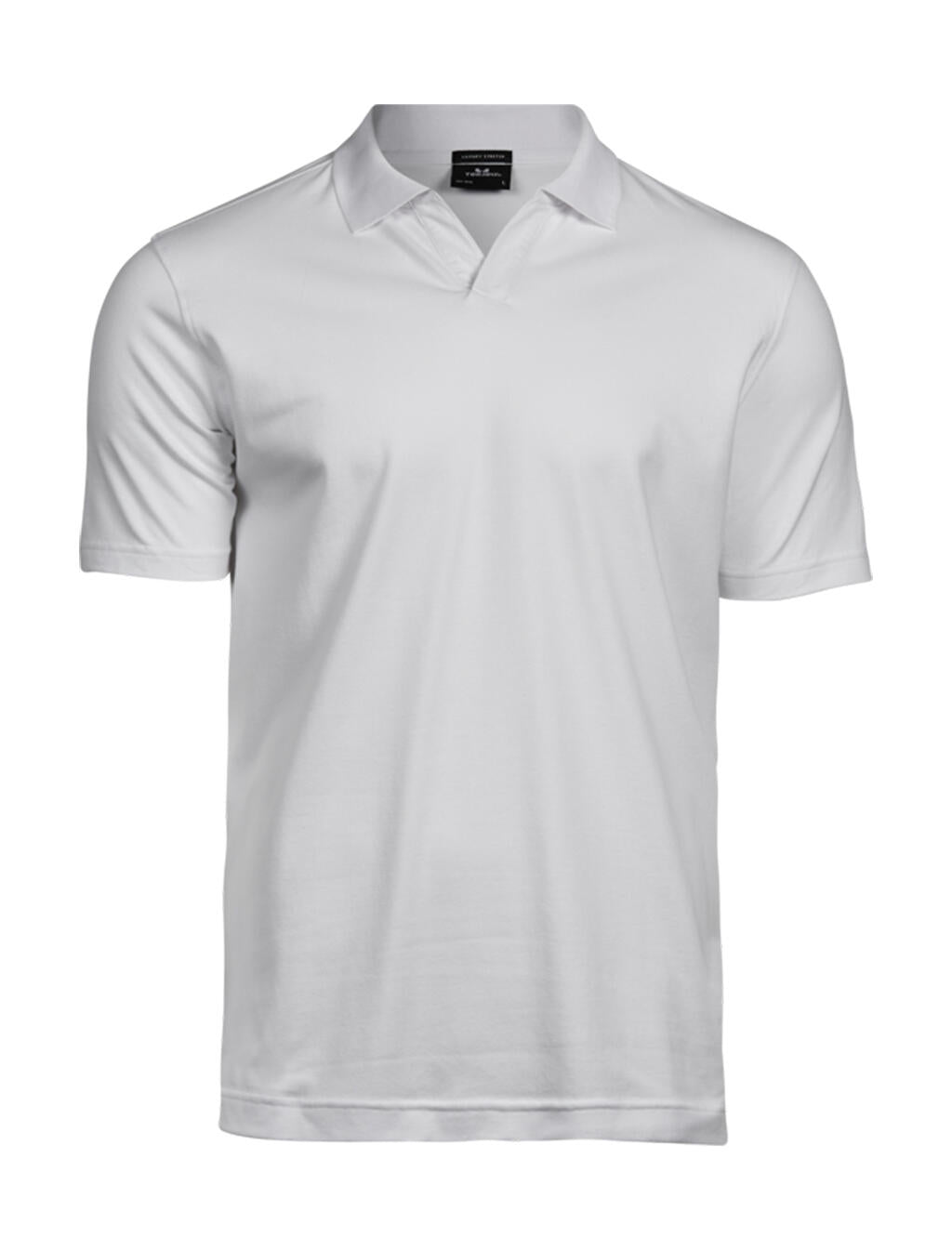 Luxury Stretch V-Neck Polo in Farbe White