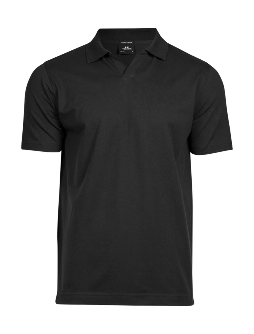 Luxury Stretch V-Neck Polo in Farbe Black
