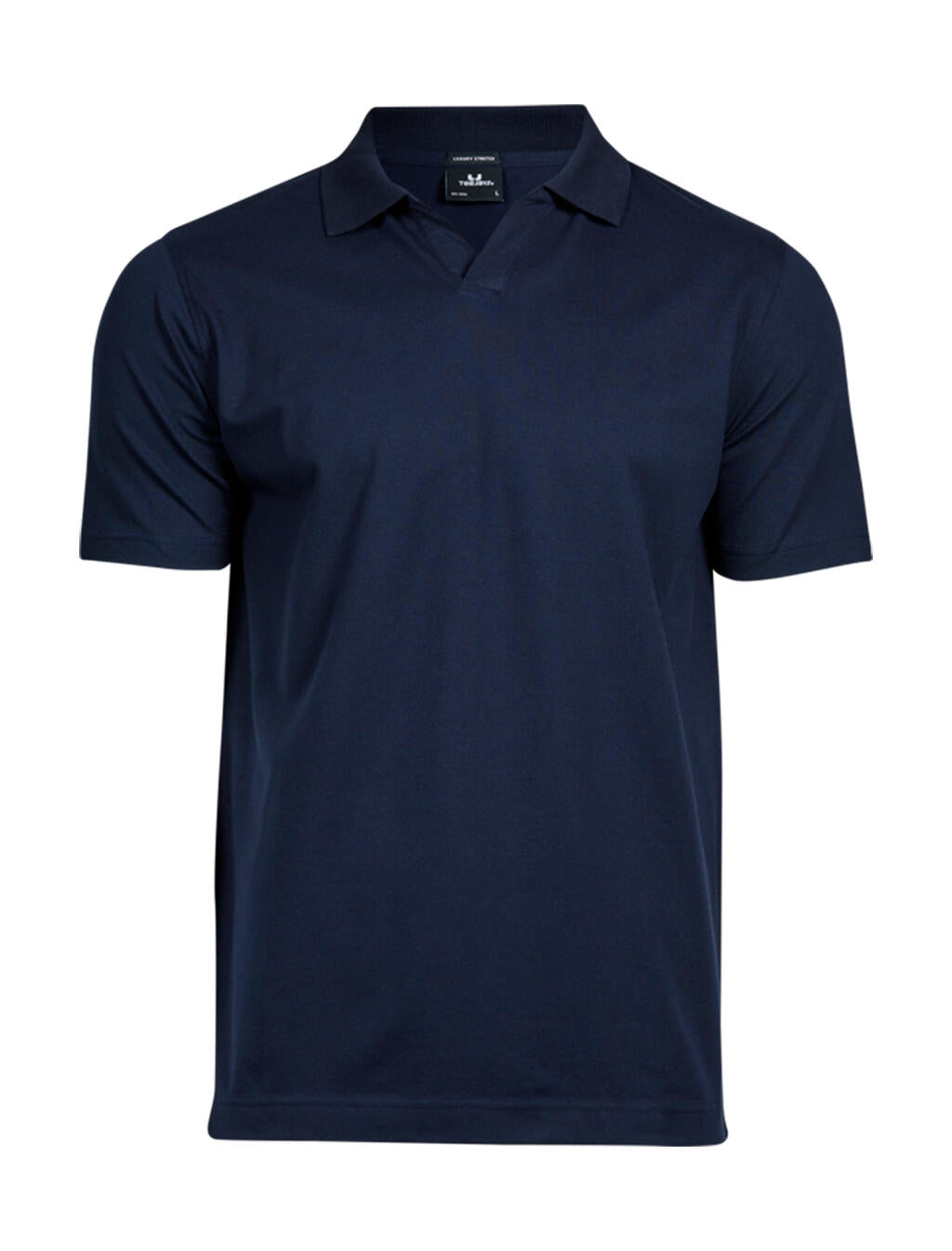 Luxury Stretch V-Neck Polo in Farbe Navy