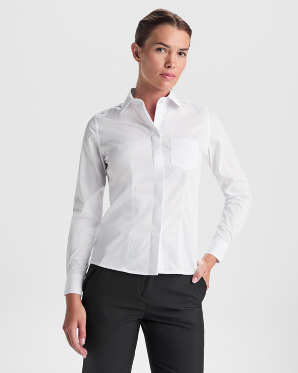 Langärmeliges Shirt Sofia Woman in Farbe White