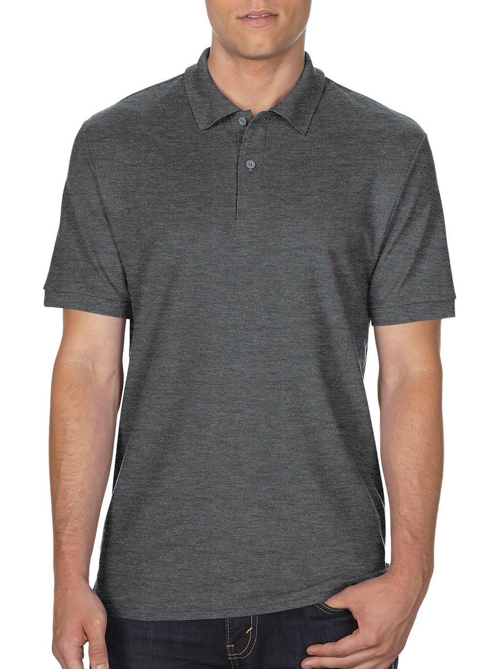 DryBlend® Double Piqué Polo in Farbe Dark Heather