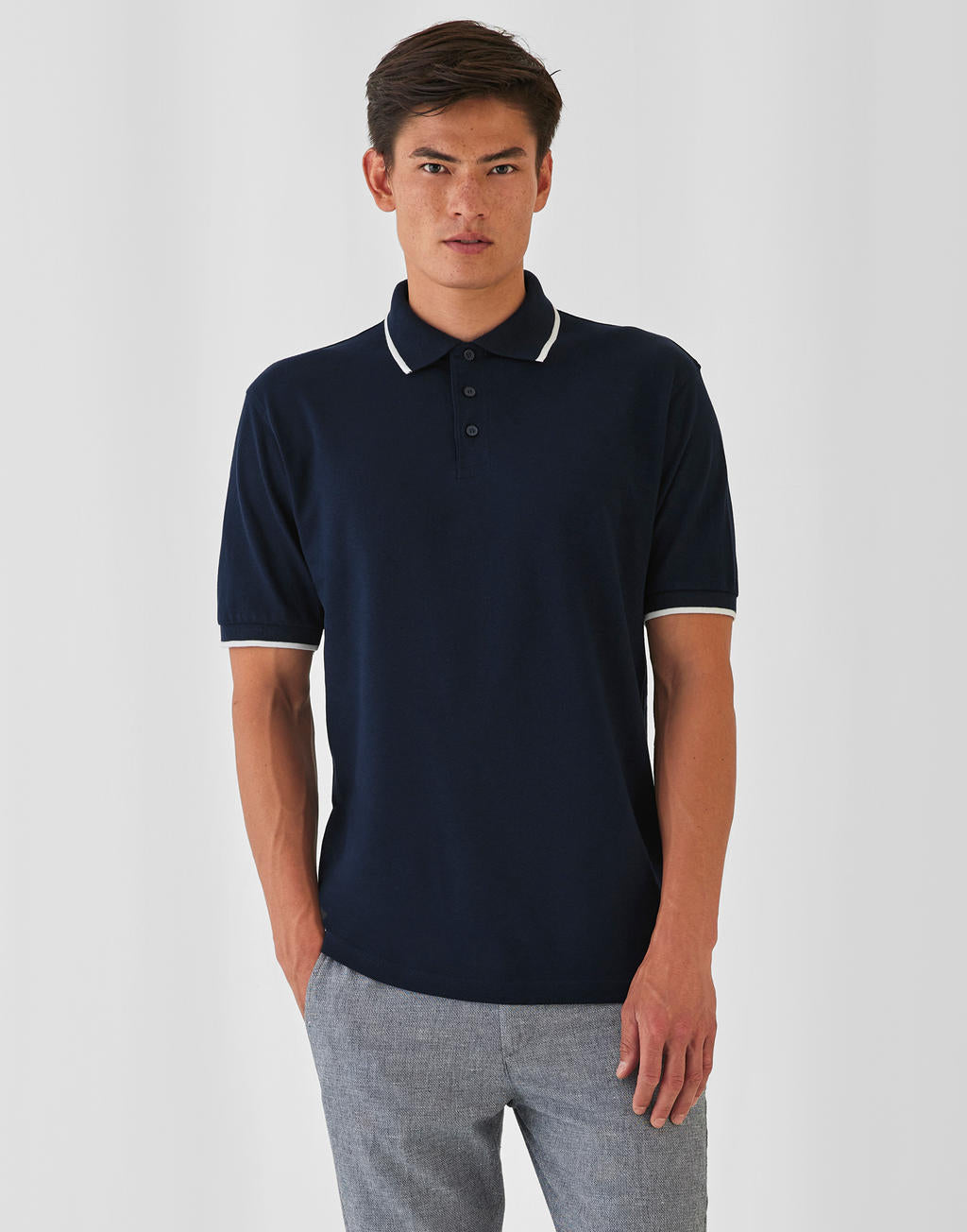 Safran Sport Tipped Polo in Farbe White/Royal