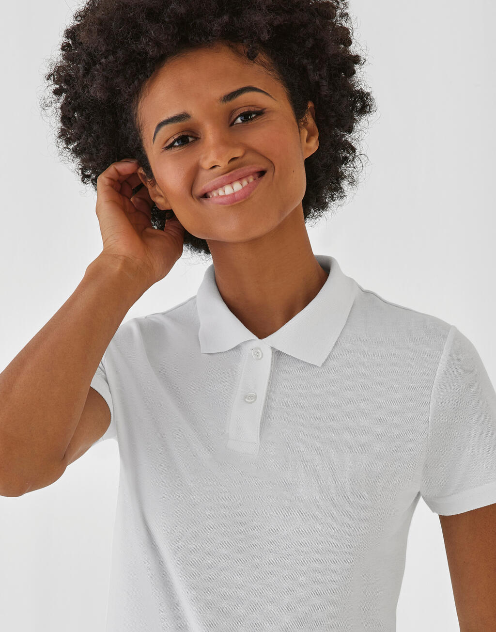 ID.001/women Piqué Polo Shirt in Farbe White