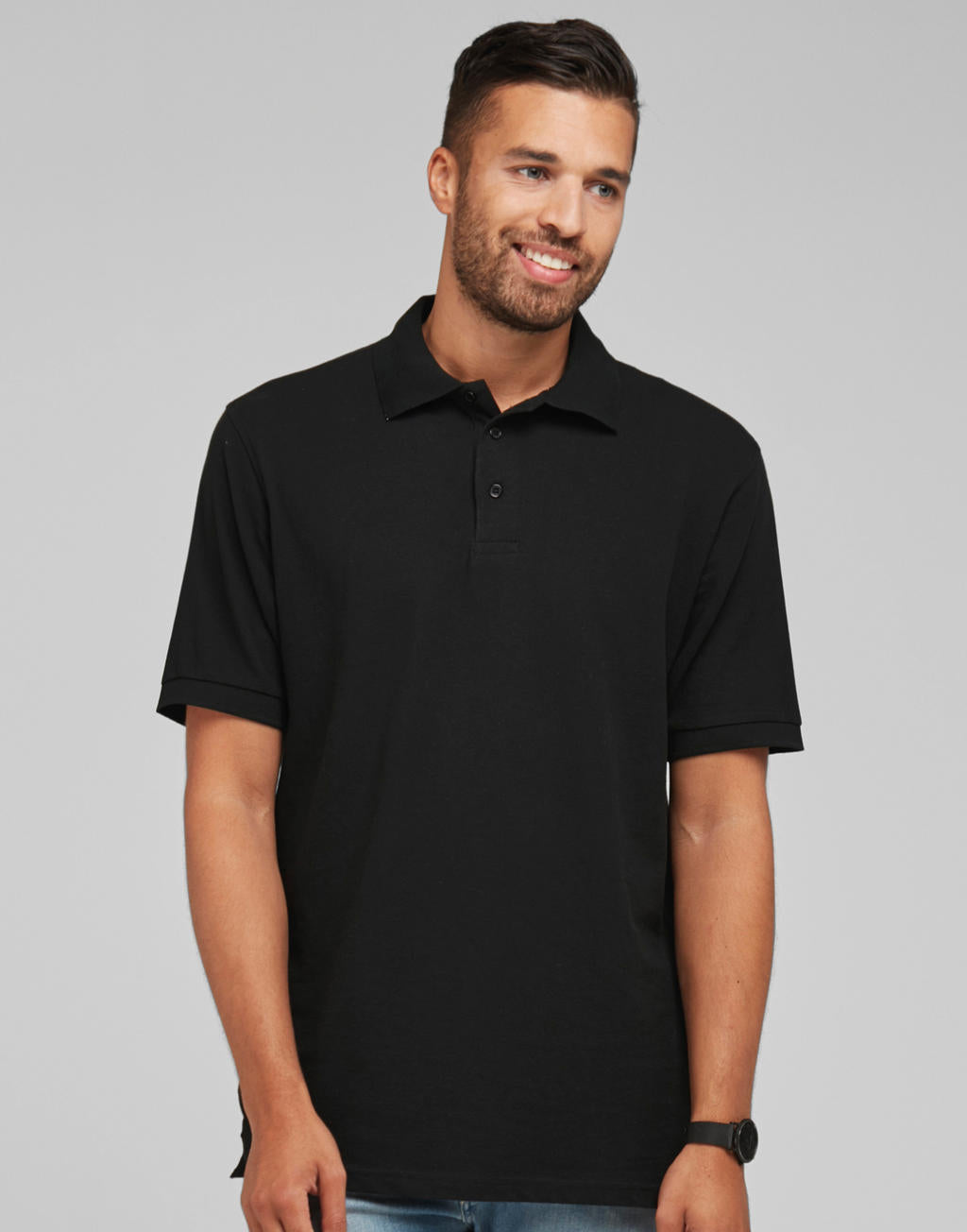 Men's Cotton Polo in Farbe White