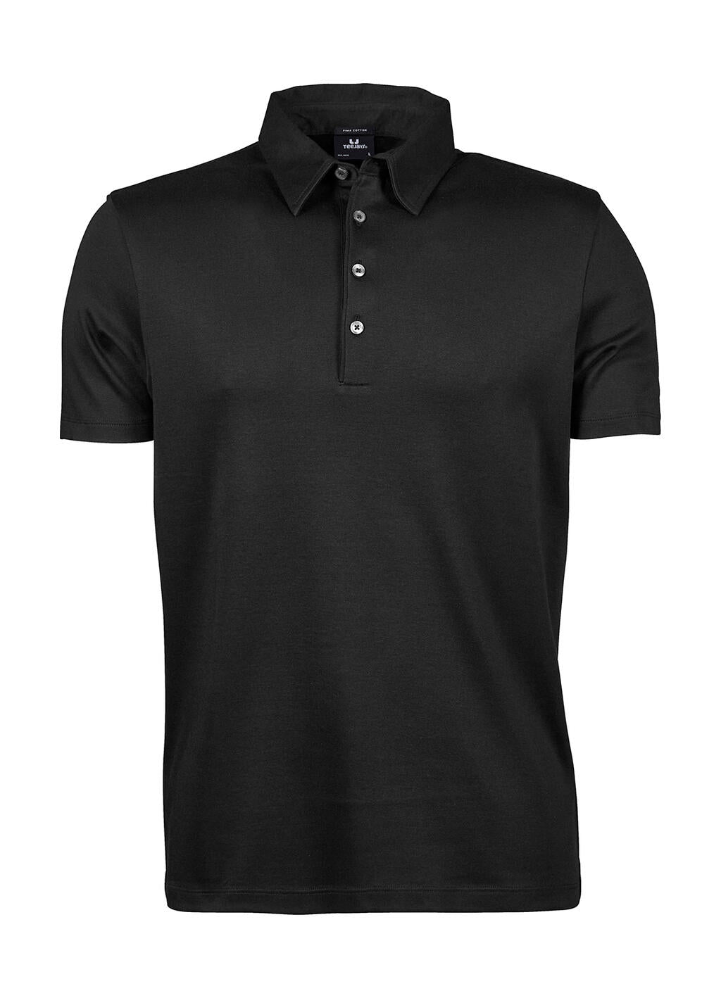 Pima Cotton Polo in Farbe Black