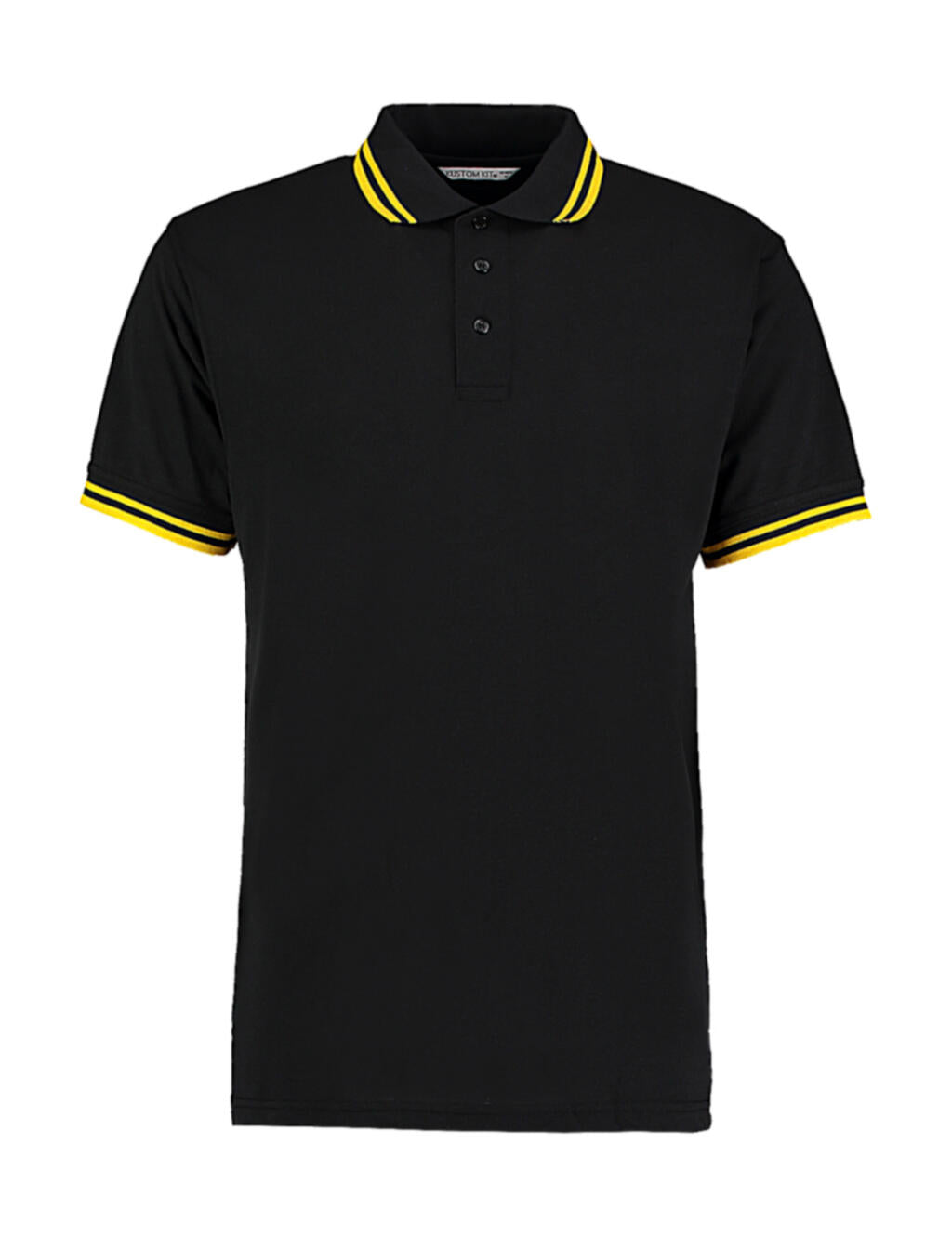 Classic Fit Tipped Collar Polo in Farbe Black/Yellow