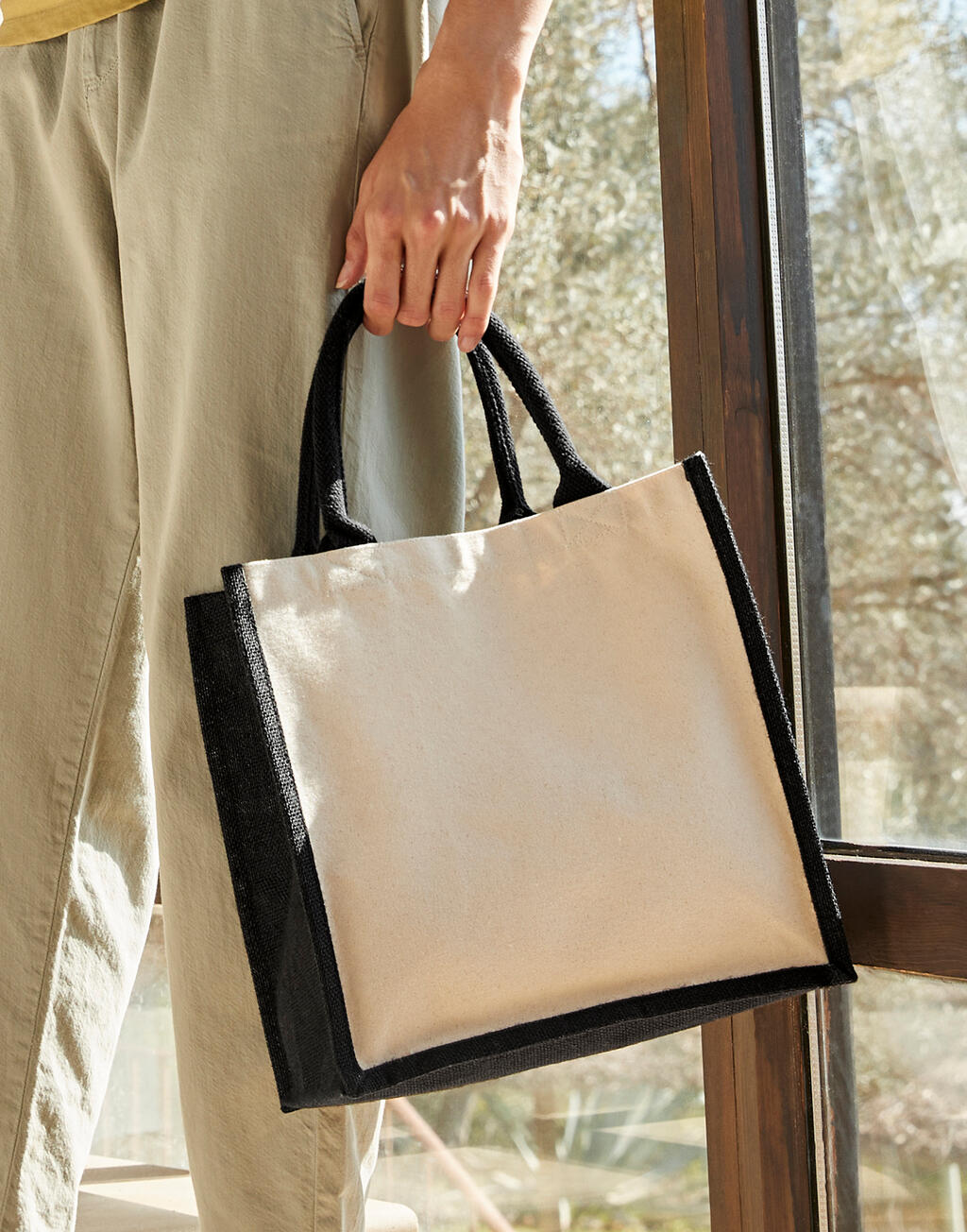 Printers' Midi Jute Bag in Farbe Natural