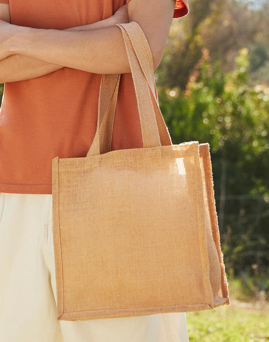 Jute Compact Tote in Farbe Natural