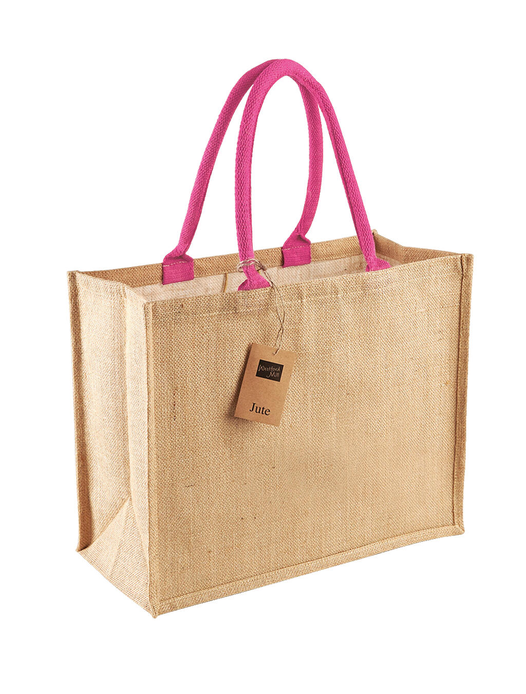 Classic Jute Shopper in Farbe Natural/Fuchsia
