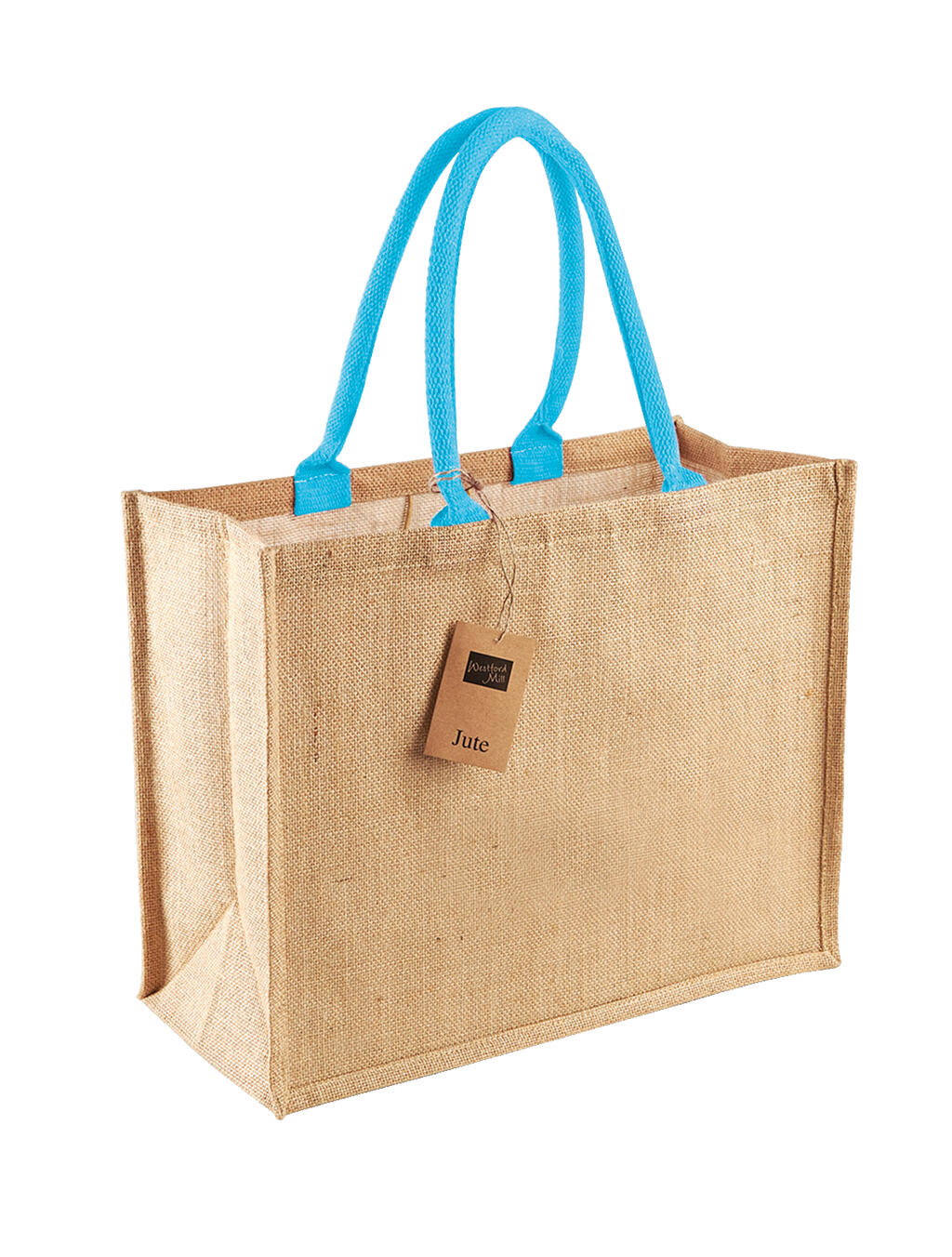 Classic Jute Shopper in Farbe Natural/Surf Blue