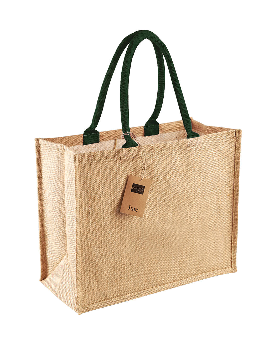 Classic Jute Shopper in Farbe Natural/Forest Green