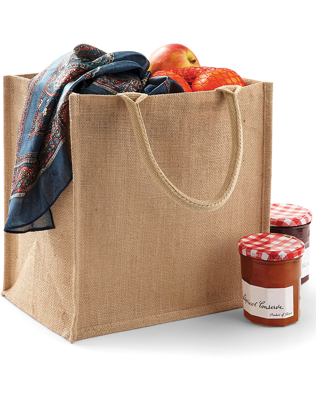 Jute Midi Tote in Farbe Natural