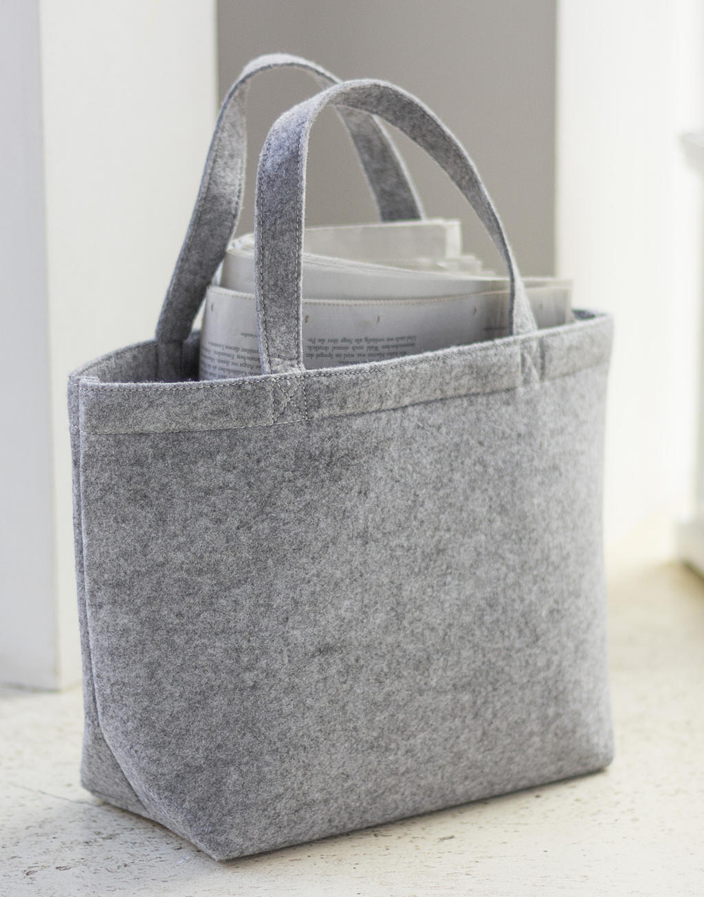 Small Felt Shopper in Farbe Grey Melange