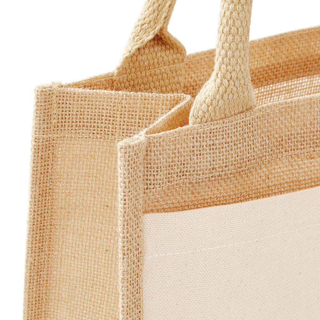 Cotton Pocket Jute Gift Bag in Farbe Natural