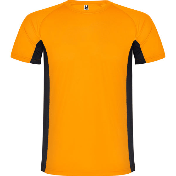 T-Shirt Shanghai in Farbe Fluor Orange/Black