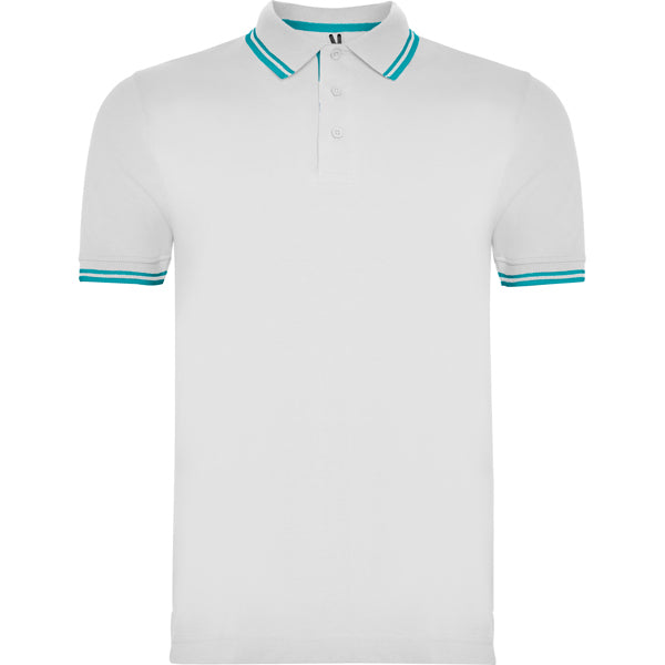 Poloshirt Montreal in Farbe White/Turquoise