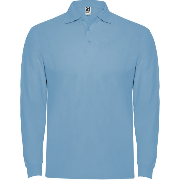 Langärmeliges Poloshirt Estrella in Farbe Sky Blue