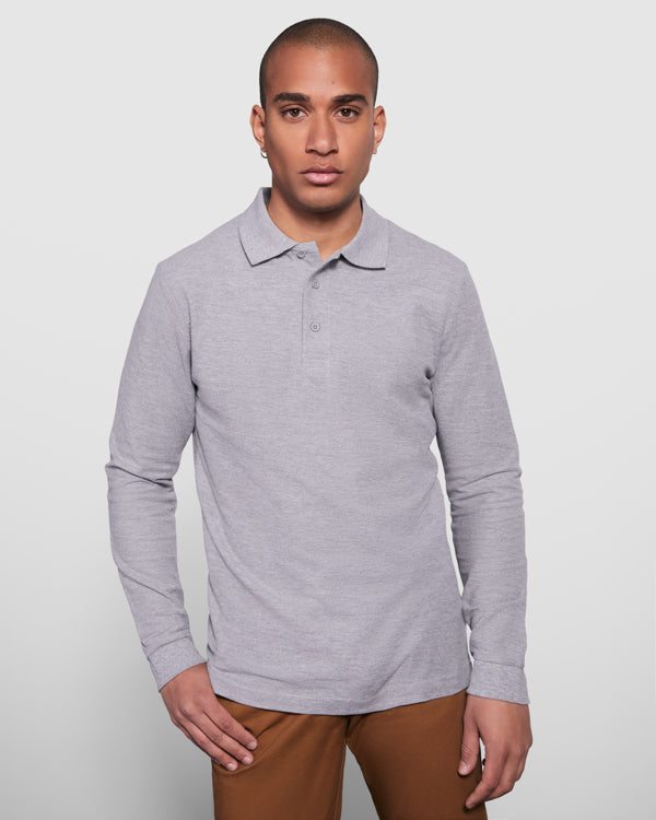 Langärmeliges Poloshirt Estrella in Farbe White