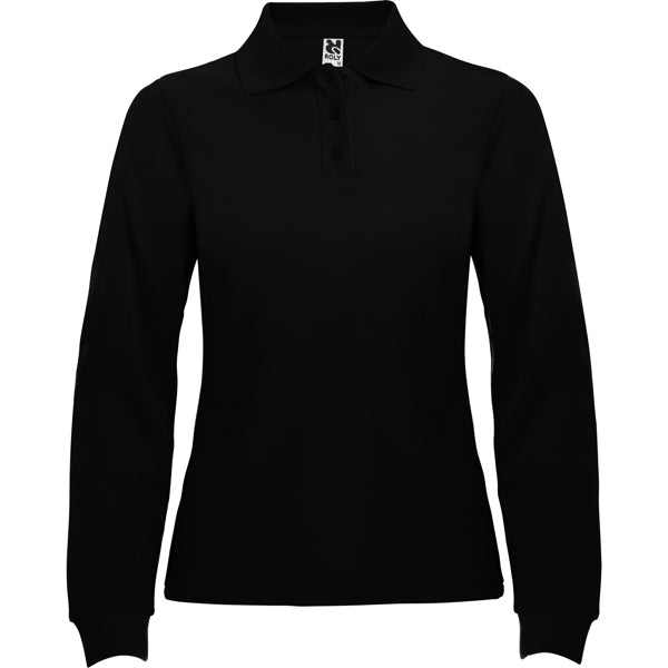 Langärmeliges Poloshirt Estrella Woman in Farbe Black