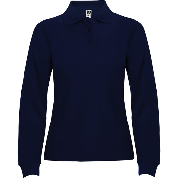 Langärmeliges Poloshirt Estrella Woman in Farbe Navy