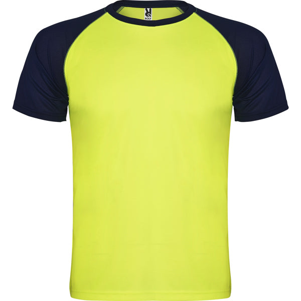 T-Shirt Indianapolis in Farbe Fluor Yellow/Navy