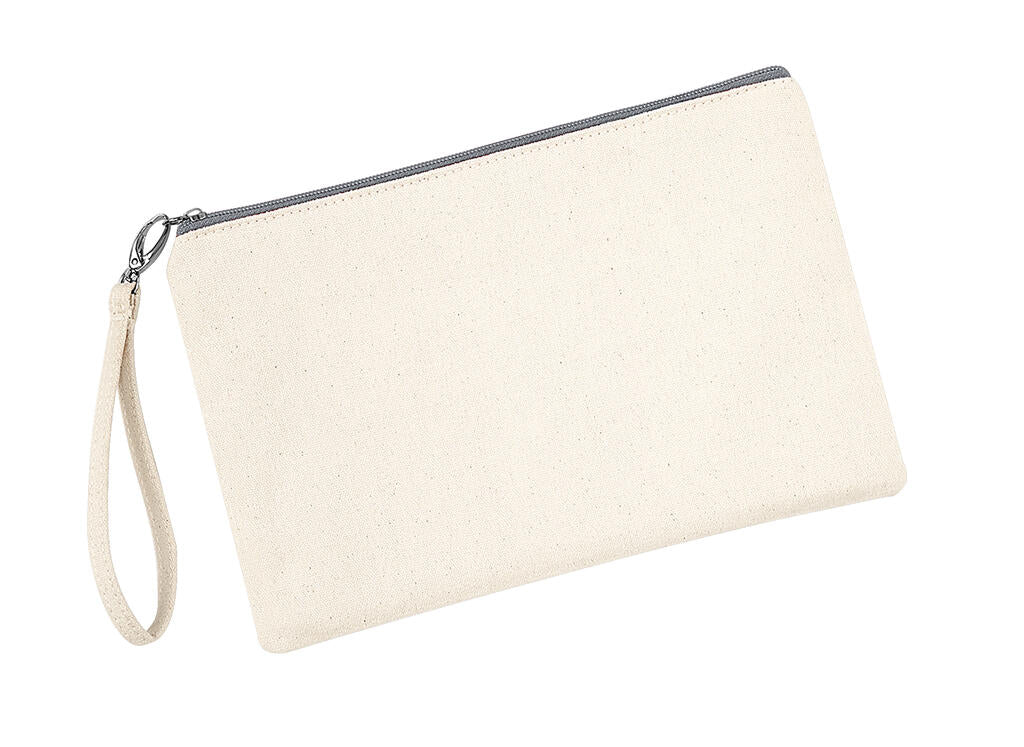 Canvas Wristlet Pouch in Farbe Natural/Light Grey