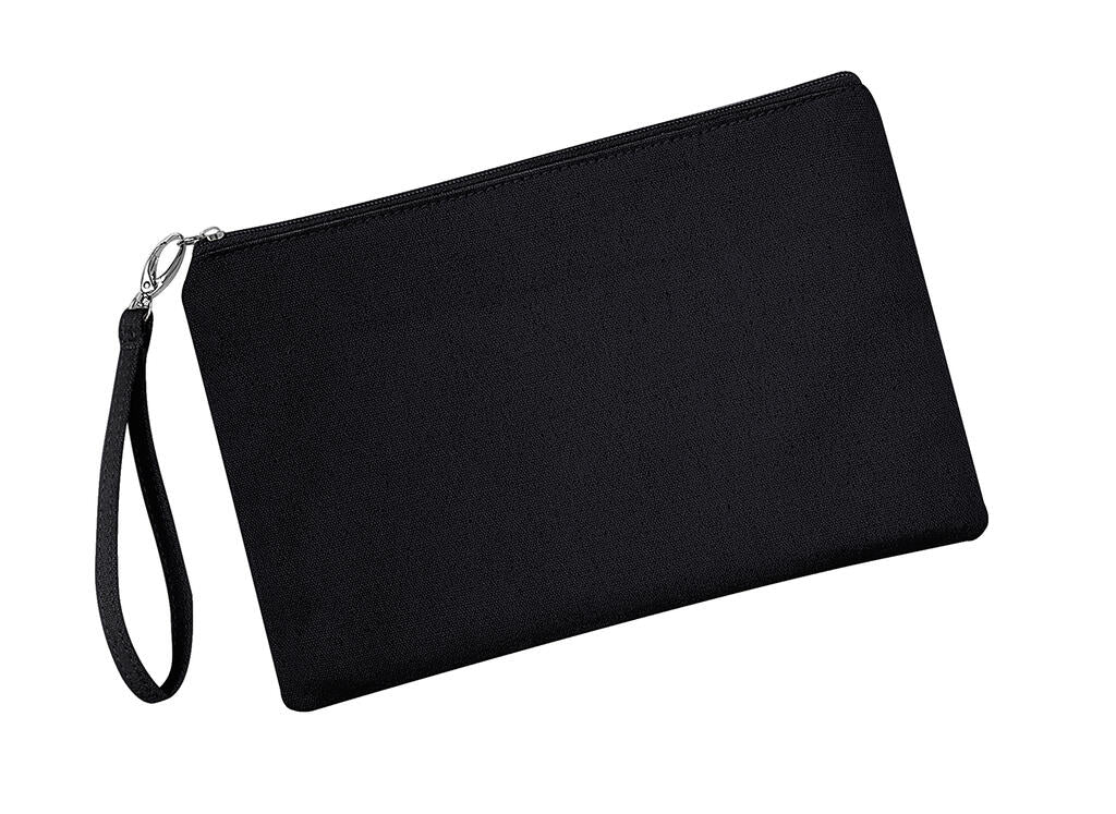 Canvas Wristlet Pouch in Farbe Black/Black